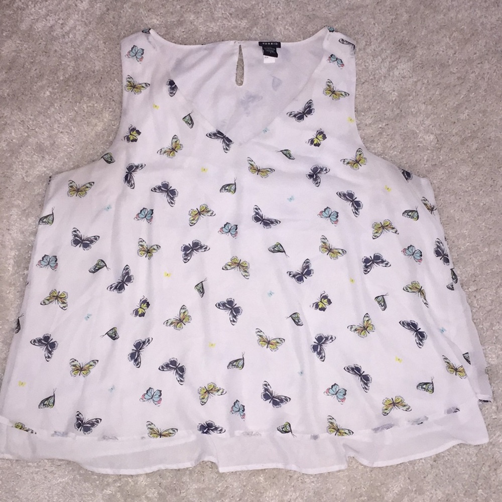 TORRID butterfly flowy tank